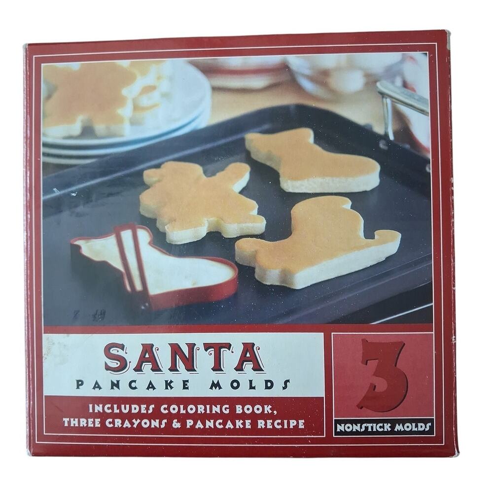 Vintage Williams Sonoma Santa Pancake Molds of 3 Set Original Box